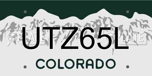 UTZ65L Colorado License Plate