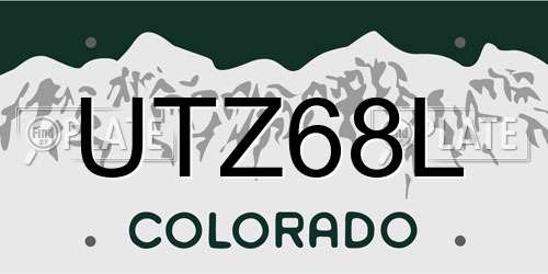 UTZ68L Colorado License Plate