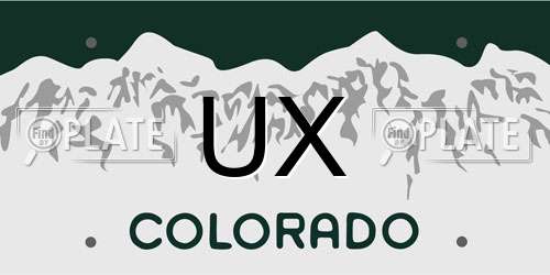 UX Colorado License Plate