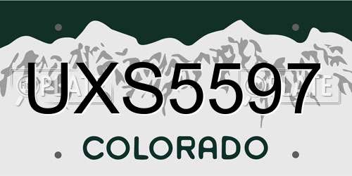 UXS5597 Colorado License Plate