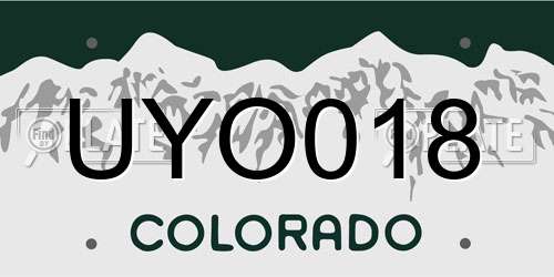 UYO018 Colorado License Plate