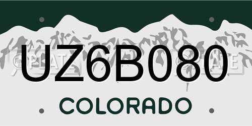 UZ6B080 Colorado License Plate