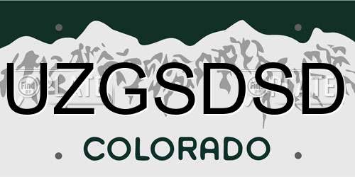 UZGSDSD Colorado License Plate