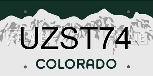 UZST74 Colorado License Plate