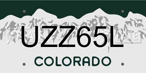 UZZ65L Colorado License Plate