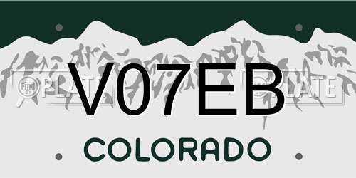 V07EB Colorado License Plate