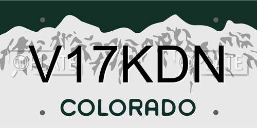 V17KDN Colorado License Plate
