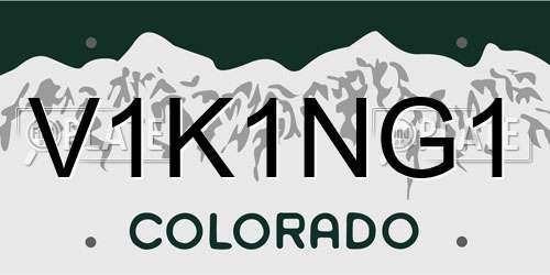 V1K1NG1 Colorado License Plate