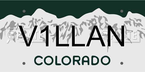 V1LLAN Colorado License Plate