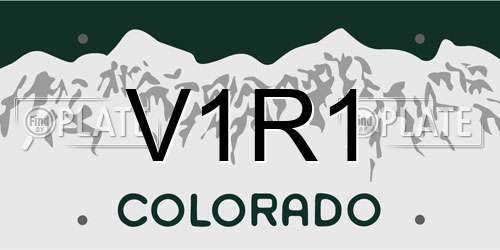 V1R1 Colorado License Plate