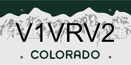 V1VRV2 Colorado License Plate