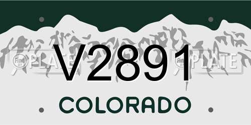 V2891 Colorado License Plate