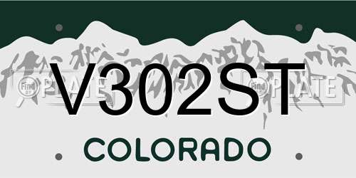 V302ST Colorado License Plate
