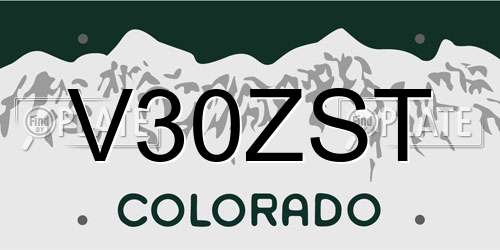 V30ZST Colorado License Plate