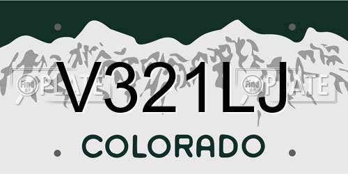 V321LJ Colorado License Plate