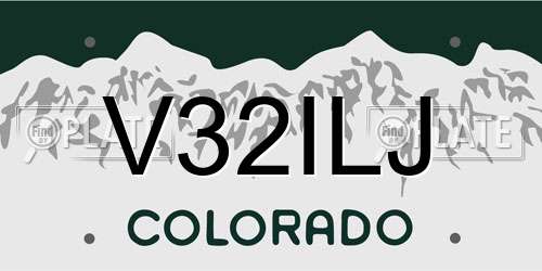 V32ILJ Colorado License Plate