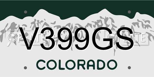 V399GS Colorado License Plate