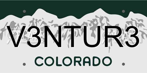 V3NTUR3 Colorado License Plate