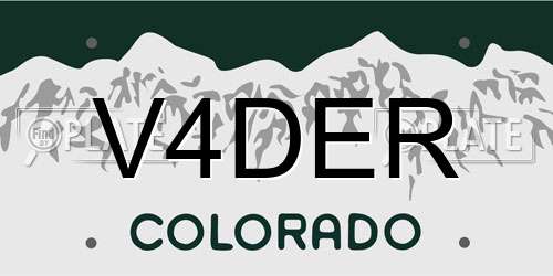 V4DER Colorado License Plate