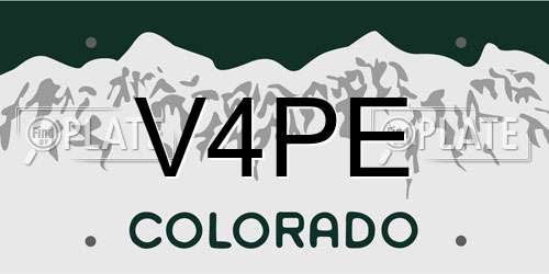 V4PE Colorado License Plate