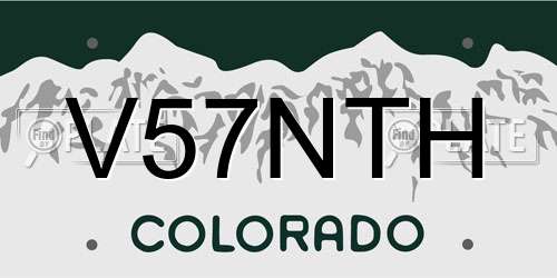 V57NTH Colorado License Plate