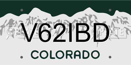V62IBD Colorado License Plate