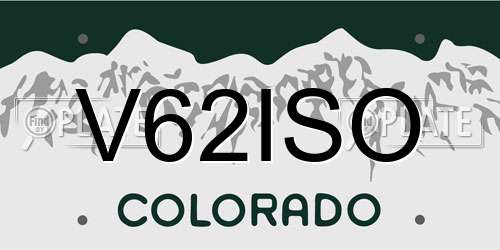 V62ISO Colorado License Plate