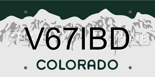 V67IBD Colorado License Plate