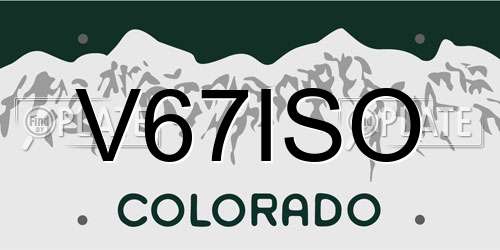V67ISO Colorado License Plate