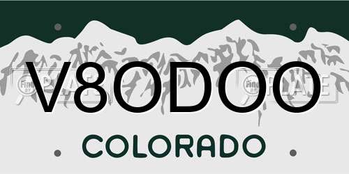 V8ODOO Colorado License Plate