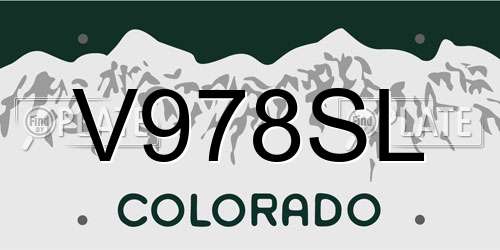V978SL Colorado License Plate