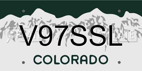 V97SSL Colorado License Plate