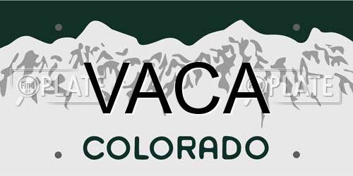 VACA Colorado License Plate