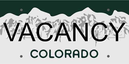 VACANCY Colorado License Plate