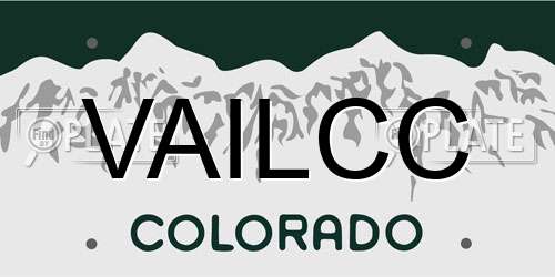 VAILCC Colorado License Plate