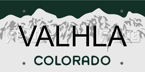 VALHLA Colorado License Plate