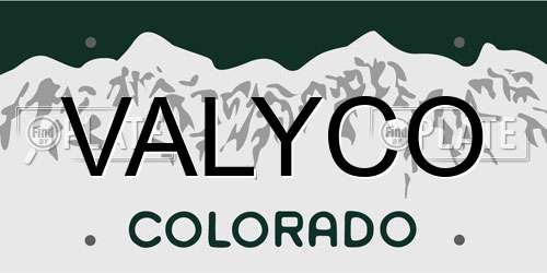 VALYCO Colorado License Plate