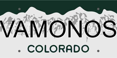 VAMONOS Colorado License Plate