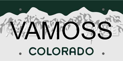 VAMOSS Colorado License Plate