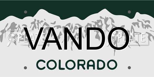 VANDO Colorado License Plate
