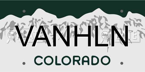 VANHLN Colorado License Plate