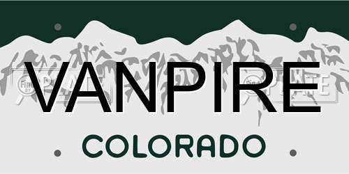 VANPIRE Colorado License Plate