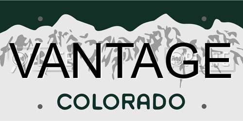 VANTAGE Colorado License Plate