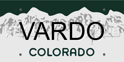 VARDO Colorado License Plate