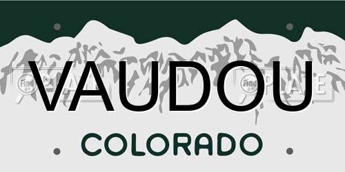 VAUDOU Colorado License Plate
