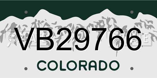 VB29766 Colorado License Plate