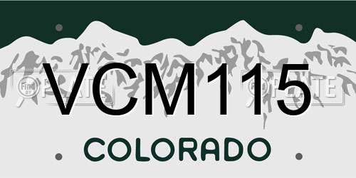 VCM115 Colorado License Plate