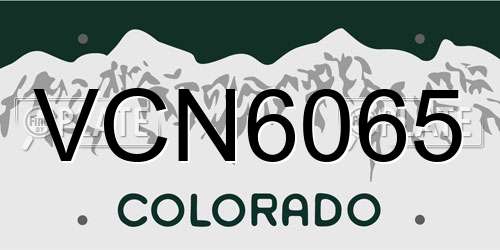 VCN6065 Colorado License Plate