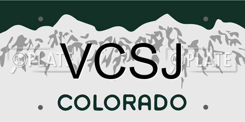 VCSJ Colorado License Plate