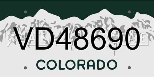 VD48690 Colorado License Plate